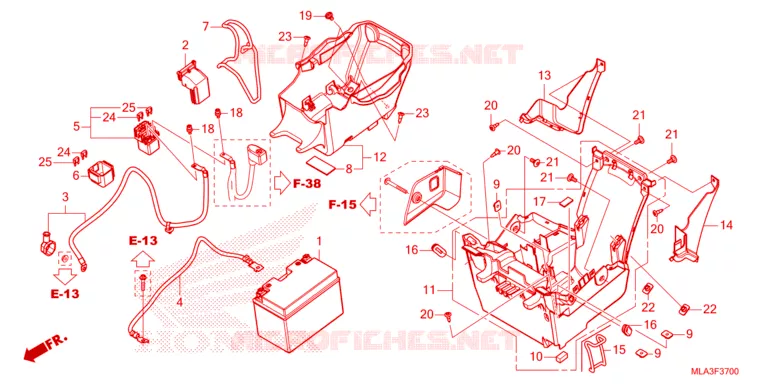 --- BATTERIE/BOITE UTILITAIRE Honda MOTO 1100 REBEL 2023  CMX1100DP